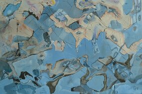 Oel, Oelstifte, Tusche auf Leinwand 60 x 90 cm null